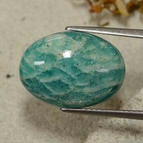 9.92 ct Green Amazonite Stone, Natural Amazonite in Oval Cabochon Shape for Sale