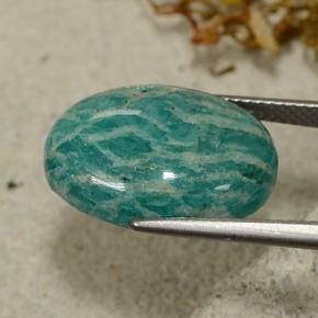 Amazonite Gemstone in 18 x 13 mm (calibrated) Size for Sale, Amazonite Stone in Blue-Green Color