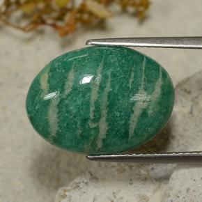 8.28 ct Green Amazonite Stone, Natural Amazonite in Oval Cabochon Shape for Sale