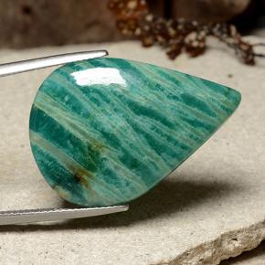 25.36 ct Turquoise Amazonite Stone, Natural Amazonite in Pear Cabochon Shape for Sale