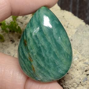 61.7ct Pear Cabochon Blue-Green Amazonite for sale thumb image of 61.7ct Pear Cabochon Blue-Green Amazonite (ID: 484651)