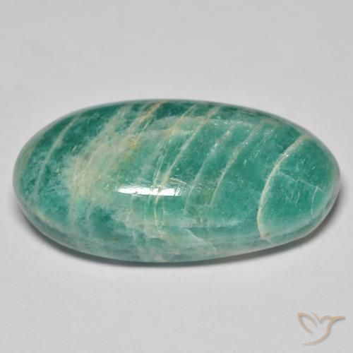 Amazonite Gemstone in 26.4 x 13.6 mm Size for Sale, Amazonite Stone in Pine Green Color