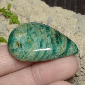 Amazonite Gemstone in 36.9 x 25.6 mm Size for Sale, Amazonite Stone in Cool Green Color