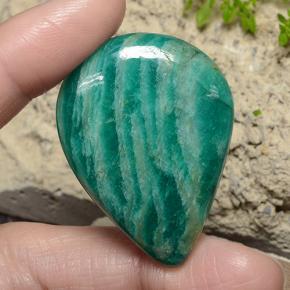 56.39 ct Green Amazonite Stone, Natural Amazonite in Pear Cabochon Shape for Sale
