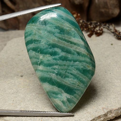 49.26 ct Green Amazonite, 38.9 x 22.6 mm Odd Shaped From Madagascar, Photo A