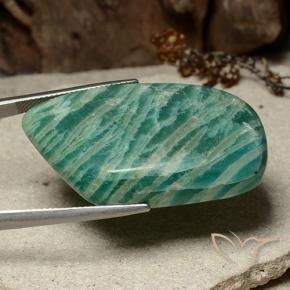 Amazonite Gemstone in 38.9 x 22.6 mm Size for Sale, Amazonite Stone in Cool Green Color