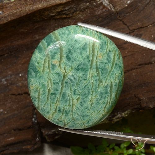 54.72 ct Green Amazonite, 31.9 x 29.7 mm Oval Cut From Madagascar, Photo A