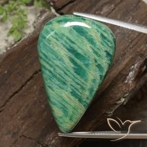41.05 ct Green Amazonite Stone, Natural Amazonite in Pear Cabochon Shape for Sale