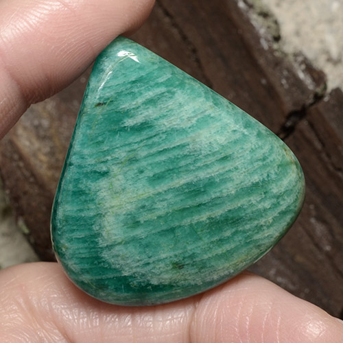 Medium Green Amazzonite Gem - 54.1ct Cabochon pera (ID: 484665)