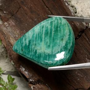 Amazonite Gemstone in 35.3 x 33.1 mm Size for Sale, Amazonite Stone in Medium Green Color