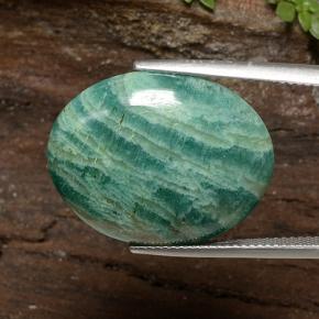 22.84 ct Green Amazonite Stone, Natural Amazonite in Oval Cabochon Shape for Sale
