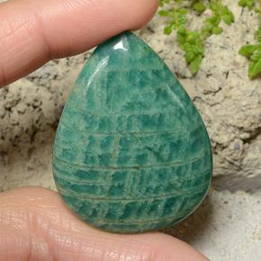 54.00 ct Green Amazonite Gemstone, Amazonite Gem in Pear Cabochon Shape for Sale.