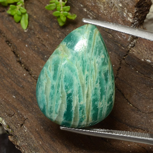 Cool Green Amazzonite Gem - 20.2ct Cabochon pera (ID: 484683)