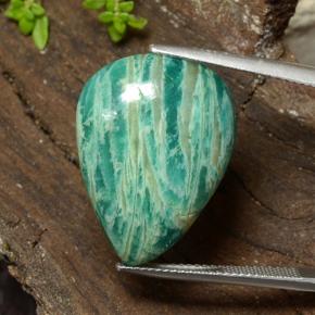 20.15 ct Green Amazonite Stone, Natural Amazonite in Pear Cabochon Shape for Sale