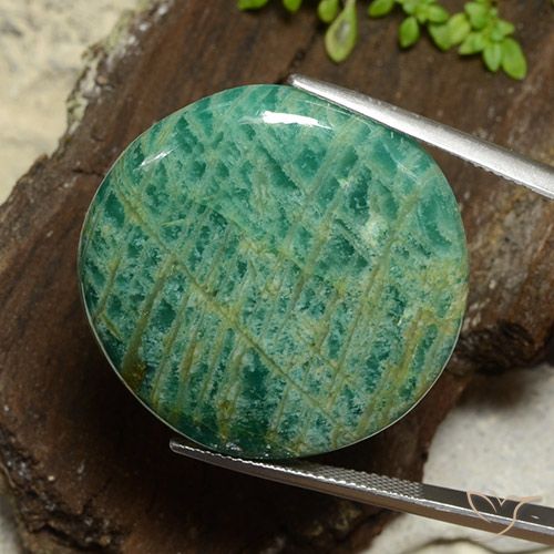 47.25 ct Green Amazonite, 30.4 mm Round Cut From Madagascar, Photo A