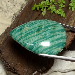 Amazonite Gemstone in 38.5 x 28.2 mm Size for Sale, Amazonite Stone in Pine Green Color