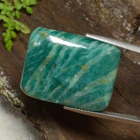 27.62 ct Green Amazonite Stone, Natural Amazonite in Baguette Cabochon Shape for Sale