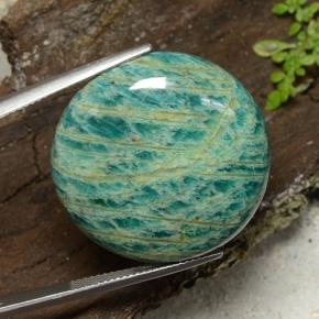 53.05 ct Green Amazonite Stone, Natural Amazonite in Round Cabochon Shape for Sale