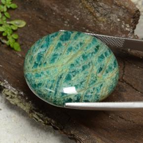 Amazonite Gemstone in 27.5 mm Size for Sale, Amazonite Stone in Pine Green Color