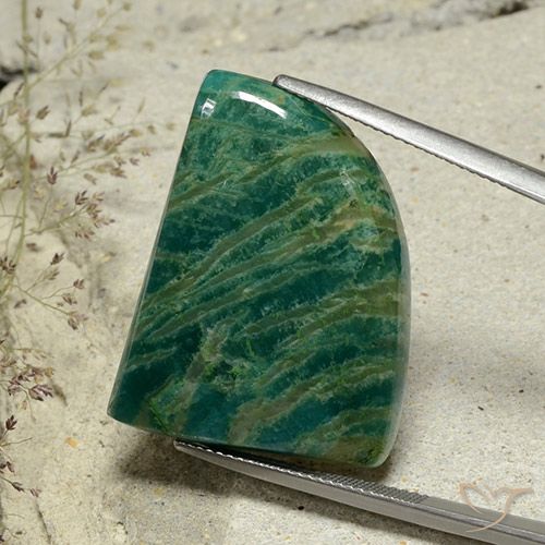 34.54 ct Green Amazonite, 29.1 x 21.9 mm Odd Shaped From Madagascar, Photo A