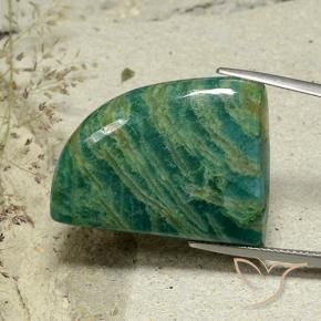34.54 ct Green Amazonite Stone, Natural Amazonite in Shark Fin Cabochon Shape for Sale