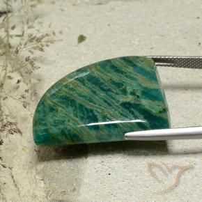 Amazonite Gemstone in 30 x 22 mm (calibrated) Size for Sale, Amazonite Stone in Cool Pine Green Color