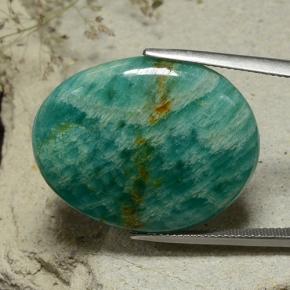 24.50 ct Green Amazonite Stone, Natural Amazonite in Oval Cabochon Shape for Sale