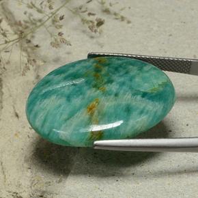 Amazonite Gemstone in 28.7 x 22.9 mm Size for Sale, Amazonite Stone in Pine Green Color