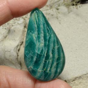 52.9ct Pear Cabochon Blue-Green Amazonite for sale thumb image of 52.9ct Pear Cabochon Blue-Green Amazonite (ID: 484751)