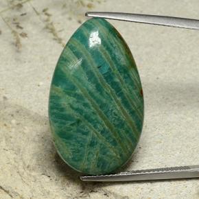 23.92 ct Green Amazonite Stone, Natural Amazonite in Pear Cabochon Shape for Sale