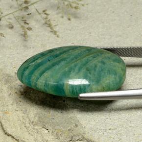 Amazonite Gemstone in 28.8 x 17.7 mm Size for Sale, Amazonite Stone in Deep Green Color