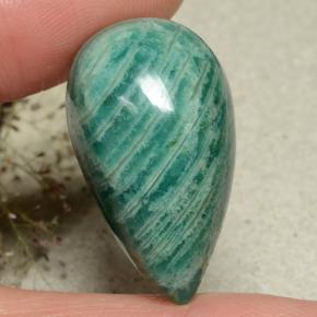 34.45 ct Green Amazonite Stone, Natural Amazonite in Pear Cabochon Shape for Sale