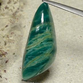 12.05 ct Green Amazonite Gemstone, Amazonite Gem in Shark Fin Cabochon Shape for Sale.
