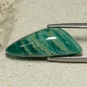 12.05 ct Green Amazonite Stone, Natural Amazonite in Shark Fin Cabochon Shape for Sale