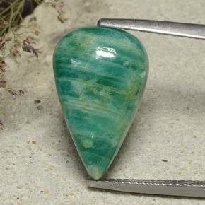 6.83 ct Green Amazonite Stone, Natural Amazonite in Pear Cabochon Shape for Sale