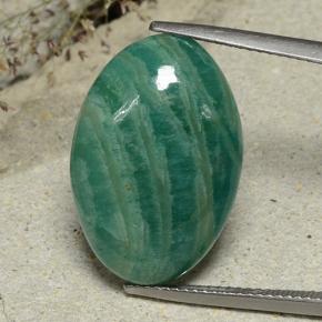 14.49 ct Green Amazonite Gemstone, Amazonite Gem in Oval Cabochon Shape for Sale.