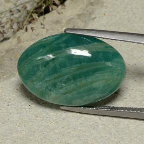 14.49 ct Green Amazonite Stone, Natural Amazonite in Oval Cabochon Shape for Sale