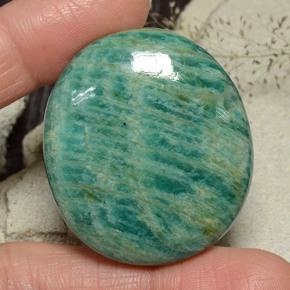 77.1ct Oval Cabochon Blue-Green Amazonite for sale thumb image of 77.1ct Oval Cabochon Blue-Green Amazonite (ID: 484813)