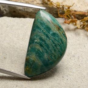 Medium Green Amazonit Edelstein - 17.7ct Halbmond Cabochon (ID: 484829)