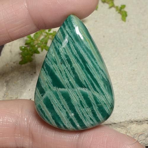82.8 ct Green Amazonite, 40.4 x 28.2 mm Pear Cut From Madagascar, Photo A