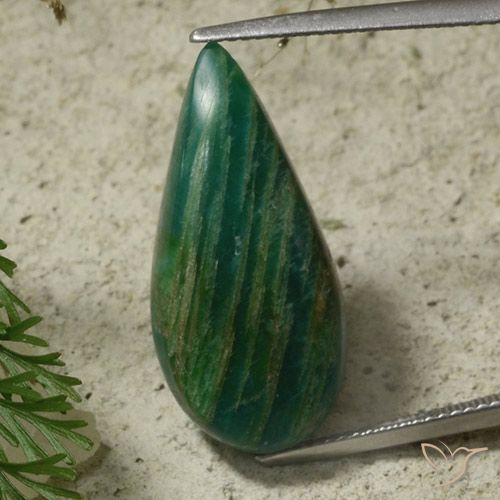 17,59 ct birnenschliff grüner Amazonit aus Madagaskar, Größe 26,2 x 12,3mm, Garantiert natürlicher Edelstein, Opaque Reinheit, 1 Stück Amazonit in Kühles Grün Farbe, Mohs-Härte von 6 - 6,5, Photo A