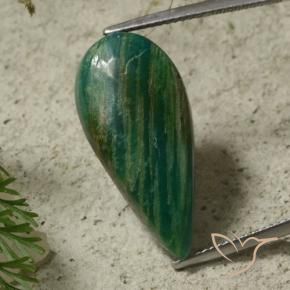 17.59 ct Green Amazonite Stone, Natural Amazonite in Pear Cabochon Shape for Sale