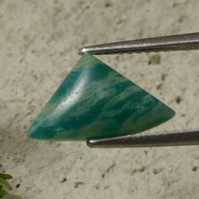 3.06 ct Green Amazonite Stone, Natural Amazonite in Shark Fin Cabochon Shape for Sale