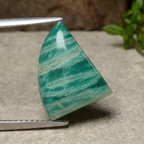 5.17 ct Green Amazonite Gemstone, Amazonite Gem in Shark Fin Cabochon Shape for Sale.