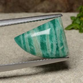 5.17 ct Green Amazonite Stone, Natural Amazonite in Shark Fin Cabochon Shape for Sale