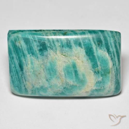 40.94 ct Green Amazonite Stone, Natural Amazonite in Baguette Cabochon Shape for Sale