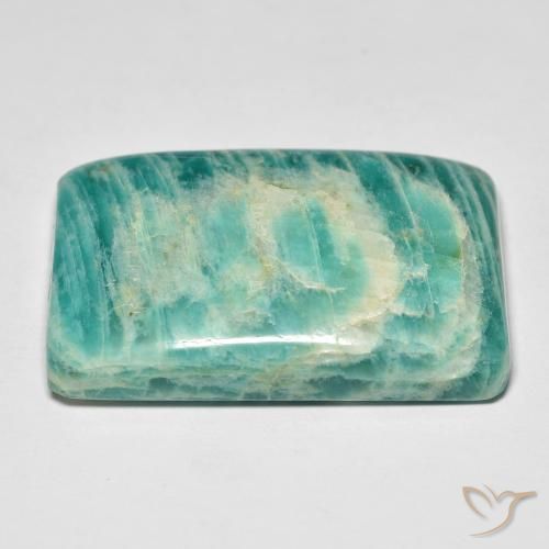 Amazonite Gemstone in 30.7 x 19.5 mm Size for Sale, Amazonite Stone in Cool Green Color