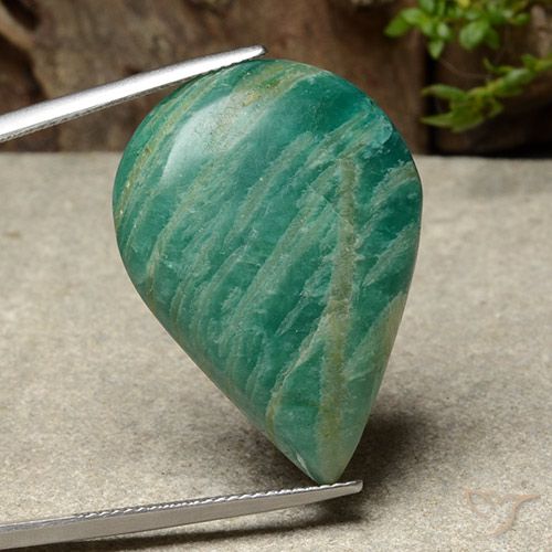 26.99 ct Green Amazonite, 30.1 x 21.8 mm Pear Cut From Madagascar, Photo A