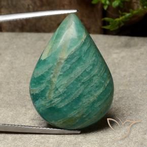 Amazonite Gemstone in 30 x 22 mm (calibrated) Size for Sale, Amazonite Stone in Pine Green Color