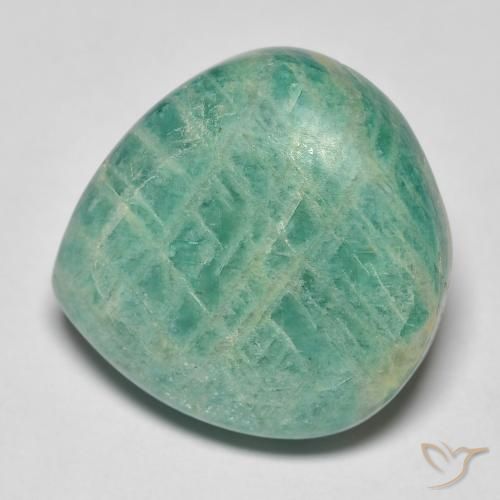 16.97 ct Blue Green Amazonite, 18.6 x 17.6 mm Pear Cut From Madagascar, Photo A